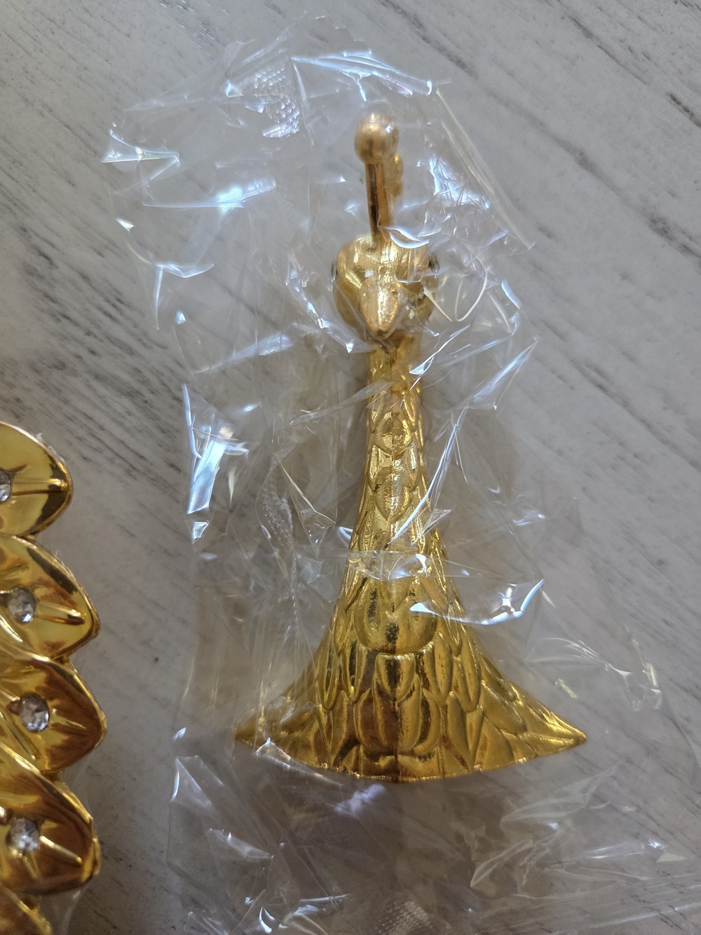 Newtay Peacock Small Decorative Serving Dish - Gold Tone